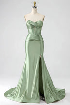 Kristen Sage Green Satin Twist-front Cutout Maxi Dress