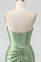 Kristen Sage Green Satin Twist-front Cutout Maxi Dress