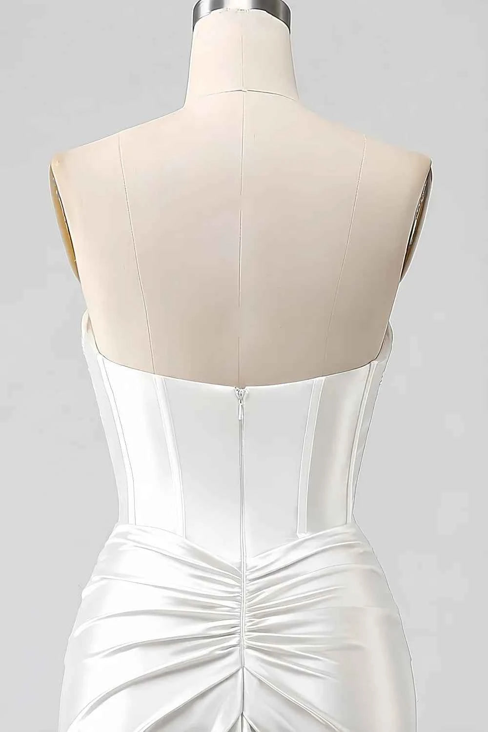 Kristen White Satin Twist-front Cutout Maxi Dress