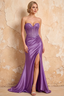 Lenore Purple Sparkly Strapless Corset Maxi Dress