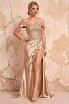 Lvlvs Megan Sparkly Champagne Off The Shoulder Maxi Dress Image1
