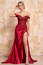 Megan Sparkly Red Off the Shoulder Maxi Dress