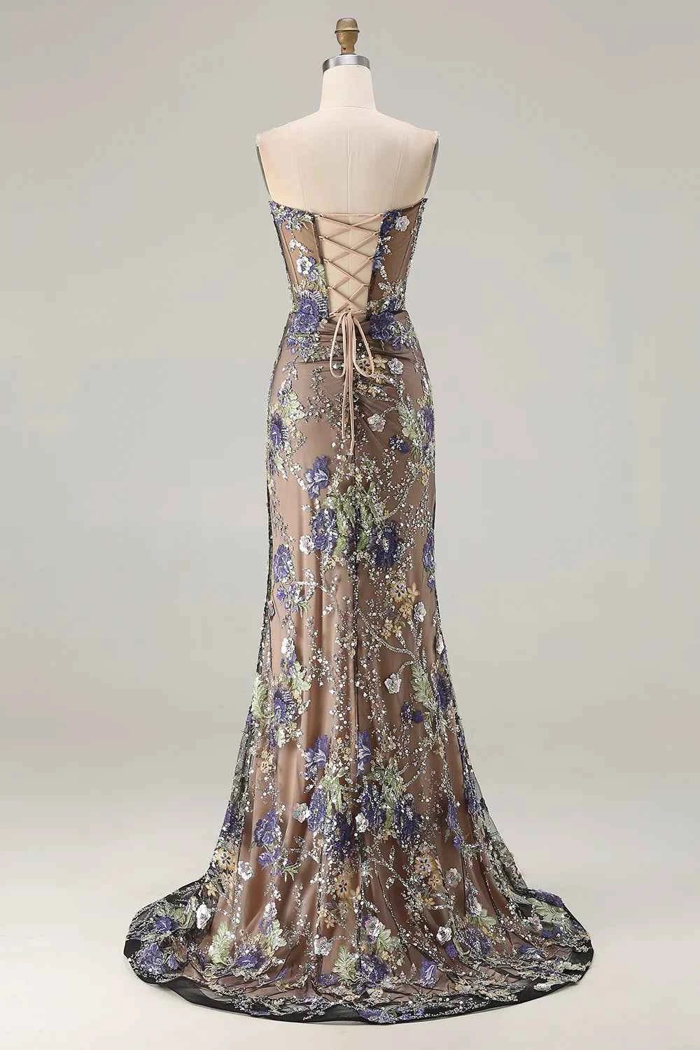 Mabel Black Mermaid Strapless Maxi Dress With Slit