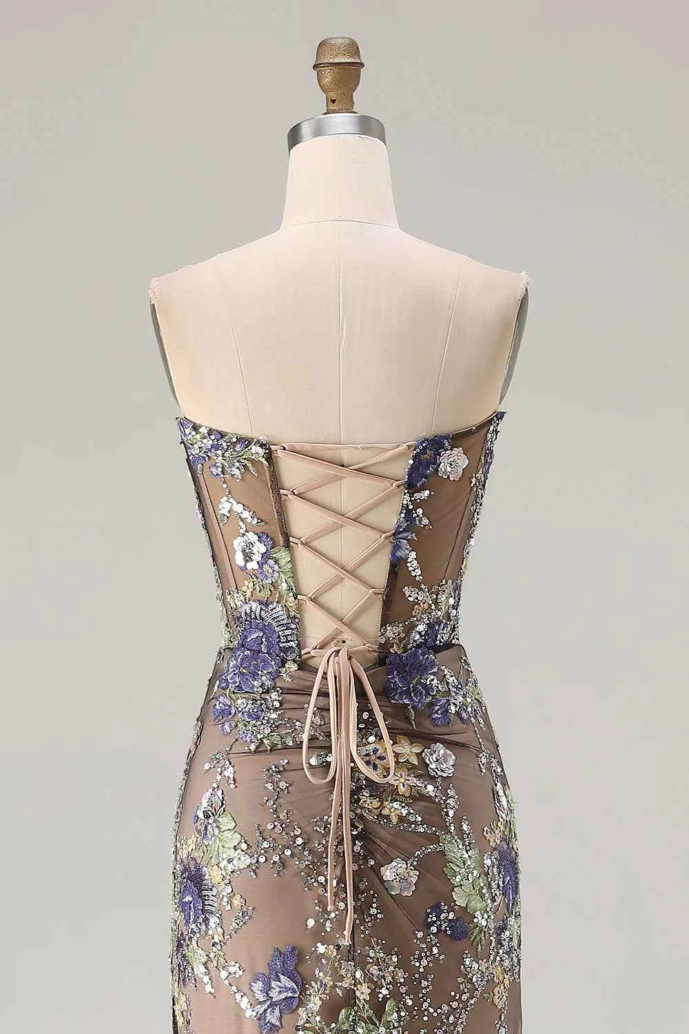 Mabel Black Mermaid Strapless Maxi Dress With Slit