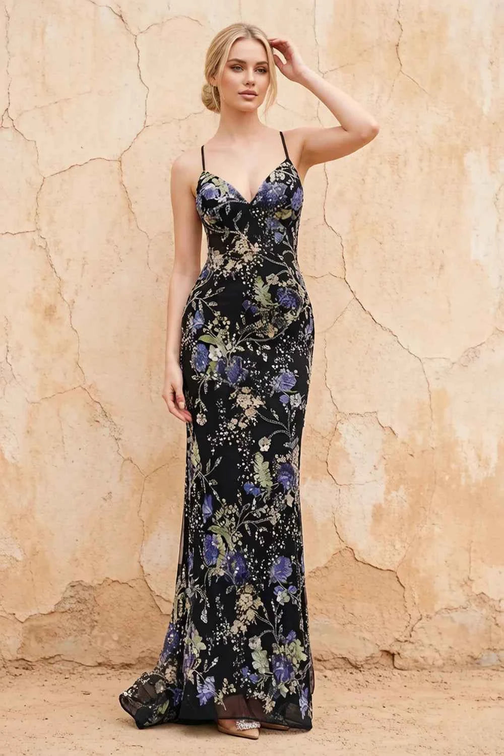 Madeline Black Sparkly Tulle Mermaid Maxi Dress Main image