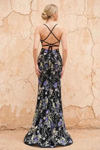 Madeline Black Sparkly Tulle Mermaid Maxi Dress