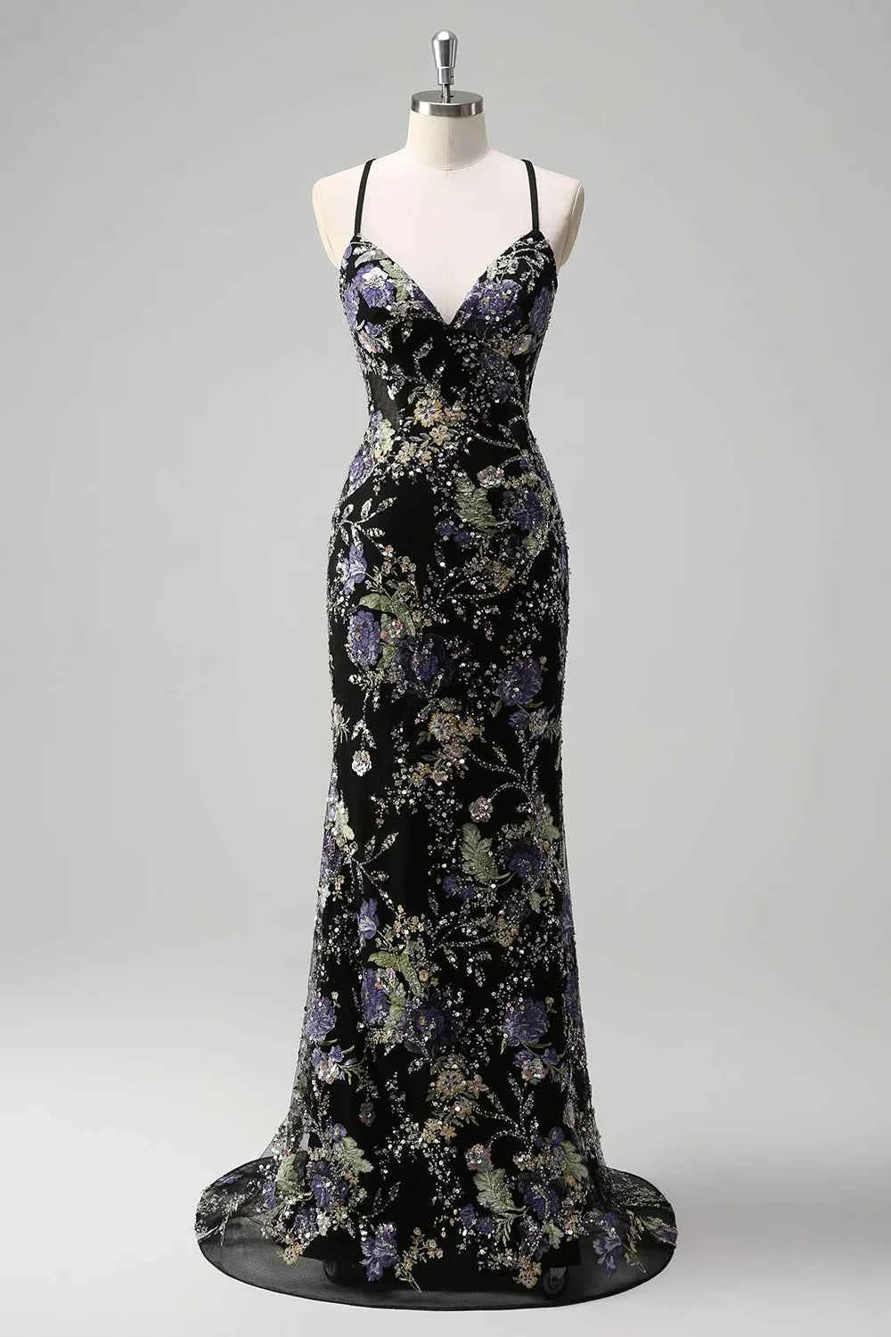Madeline Black Sparkly Tulle Mermaid Maxi Dress
