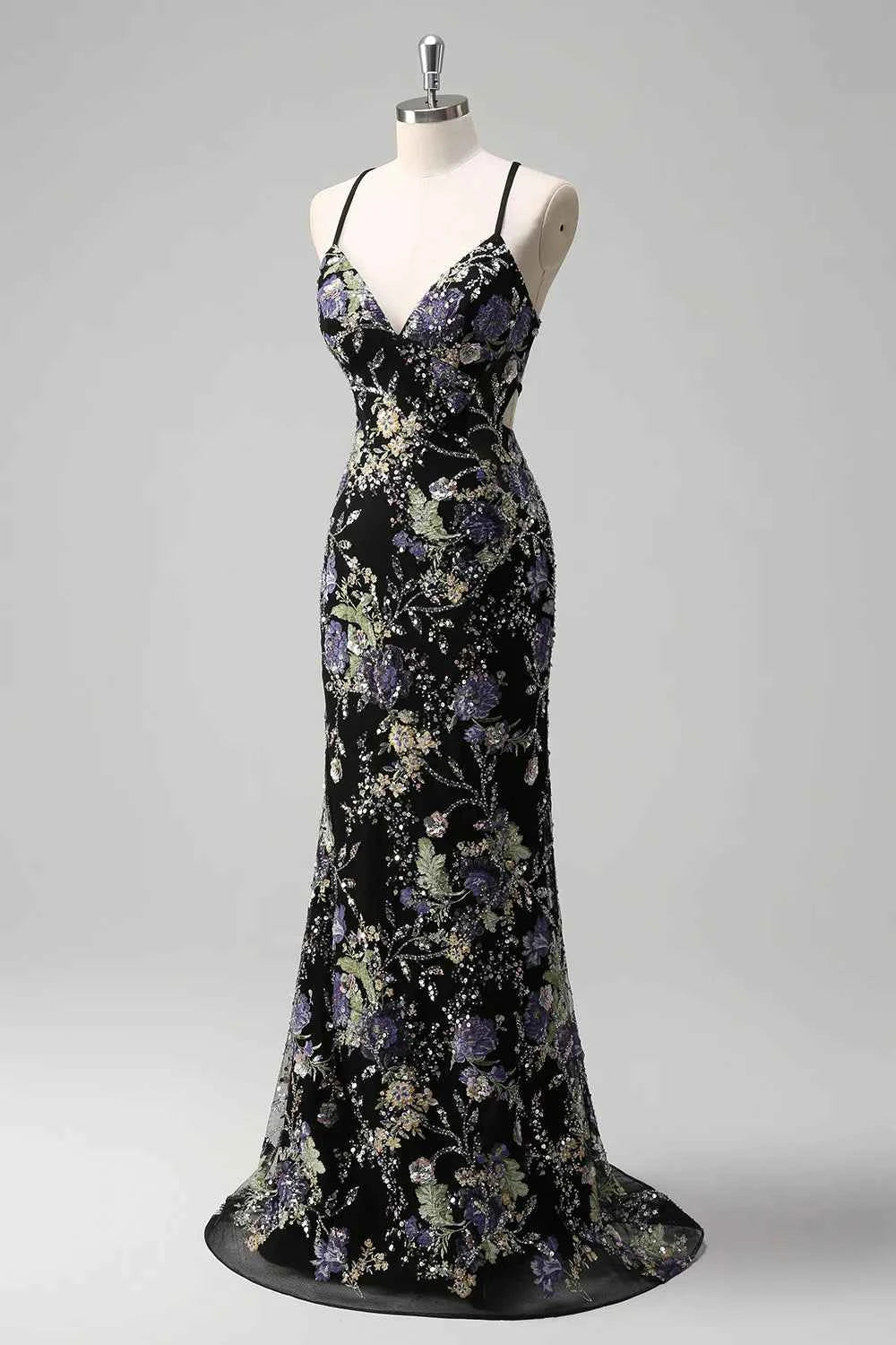 Madeline Black Sparkly Tulle Mermaid Maxi Dress