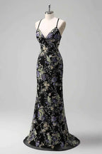 Madeline Black Sparkly Tulle Mermaid Maxi Dress