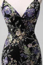 Madeline Black Sparkly Tulle Mermaid Maxi Dress