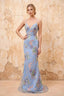 Madeline Light Blue Sparkly Tulle Mermaid Maxi Dress
