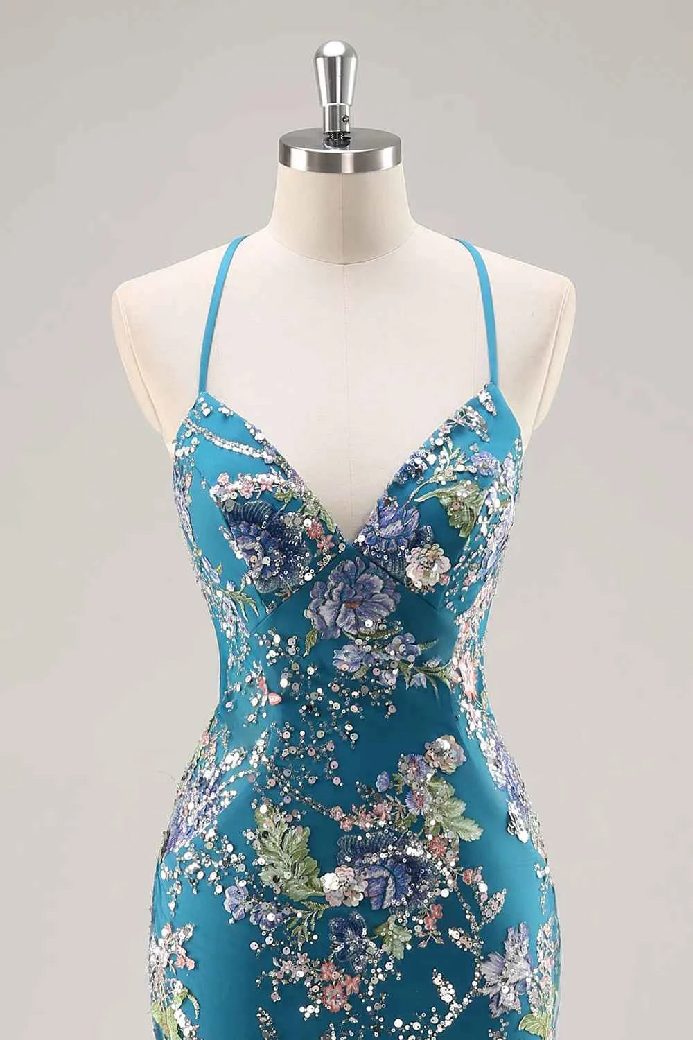 Madeline Peacock Sparkly Tulle Mermaid Maxi Dress