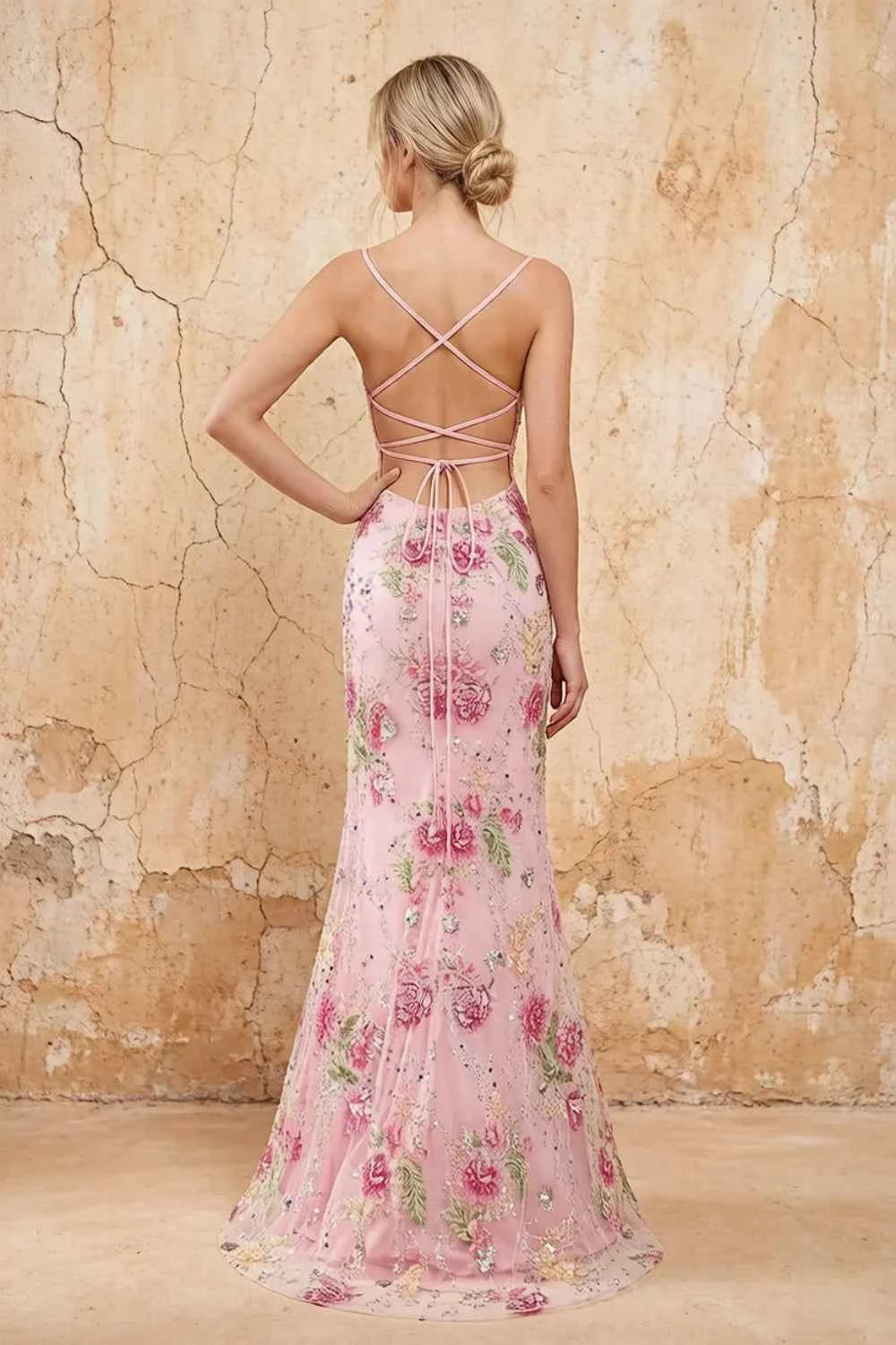 Madeline Pink Sparkly Tulle Mermaid Maxi Dress