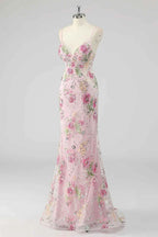 Madeline Pink Sparkly Tulle Mermaid Maxi Dress