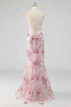 Madeline Pink Sparkly Tulle Mermaid Maxi Dress