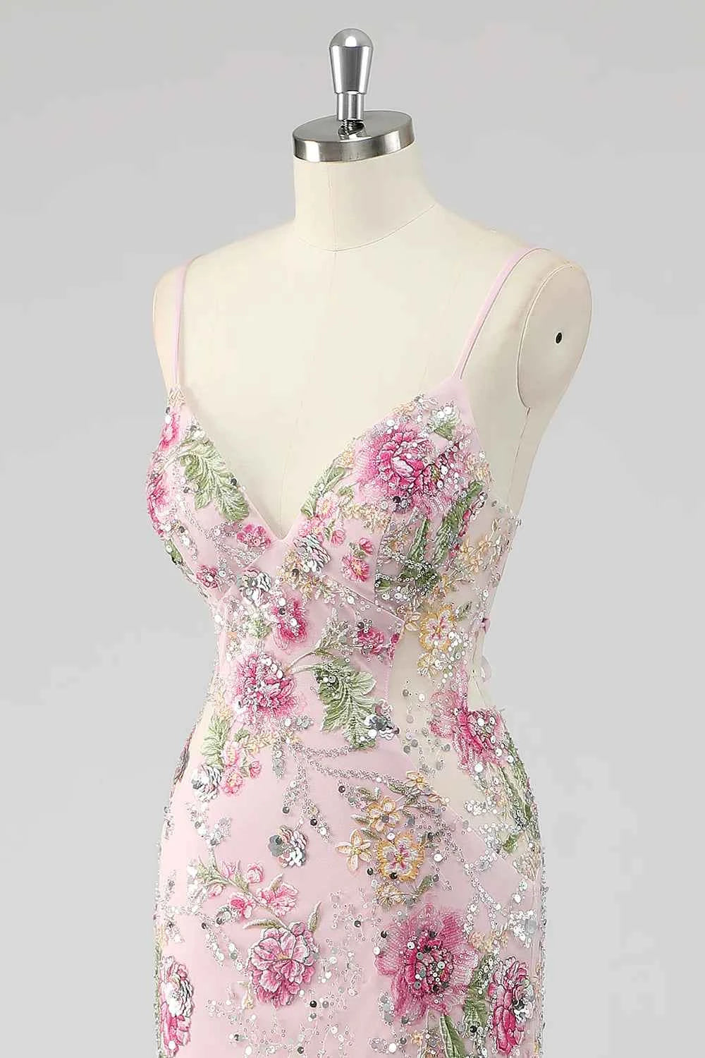 Madeline Pink Sparkly Tulle Mermaid Maxi Dress