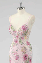 Madeline Pink Sparkly Tulle Mermaid Maxi Dress