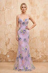 Madeline Purple Sparkly Tulle Mermaid Maxi Dress