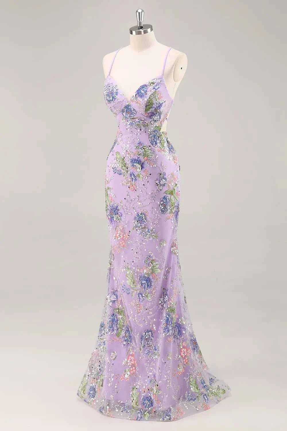 Madeline Purple Sparkly Tulle Mermaid Maxi Dress