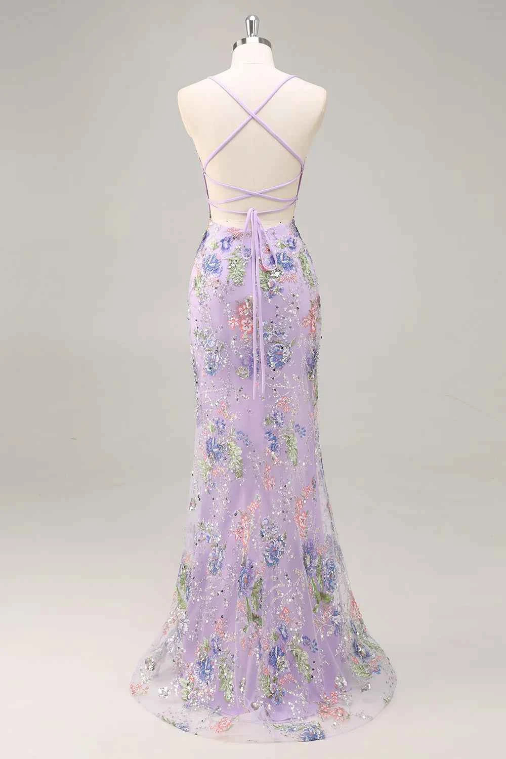 Madeline Purple Sparkly Tulle Mermaid Maxi Dress