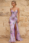 Maggie Glitter Purple V-neck Mermaid Maxi Dress