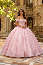 Pink Rhinestone Quinceanera Dress - Zara Ball Gown