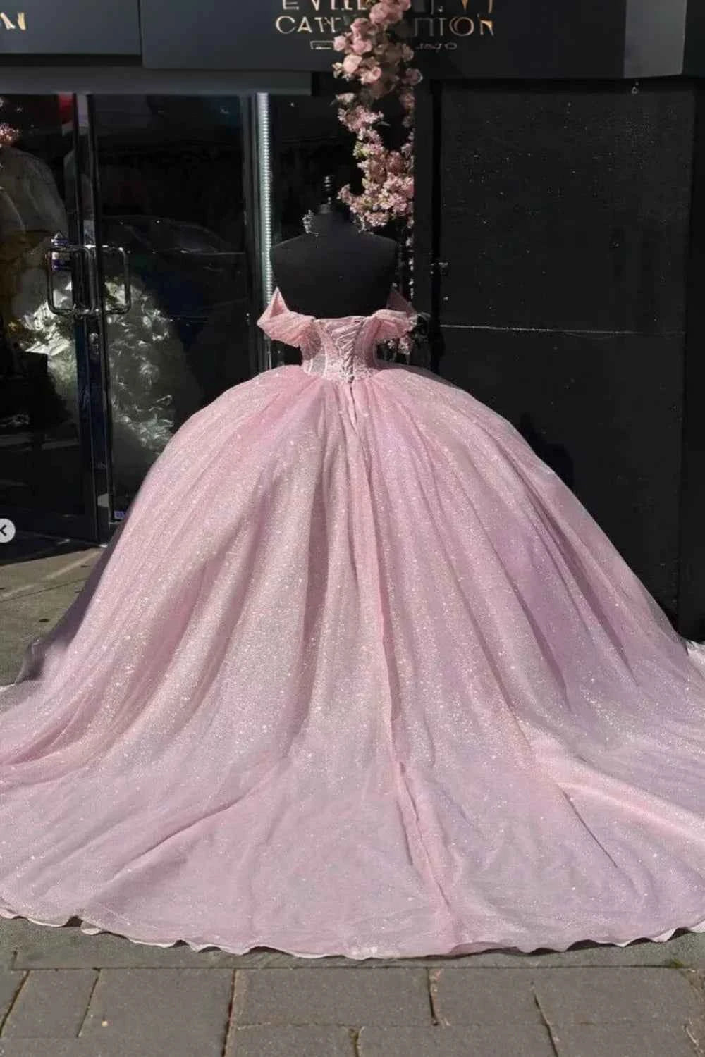 Pink Rhinestone Quinceanera Dress - Zara Ball Gown