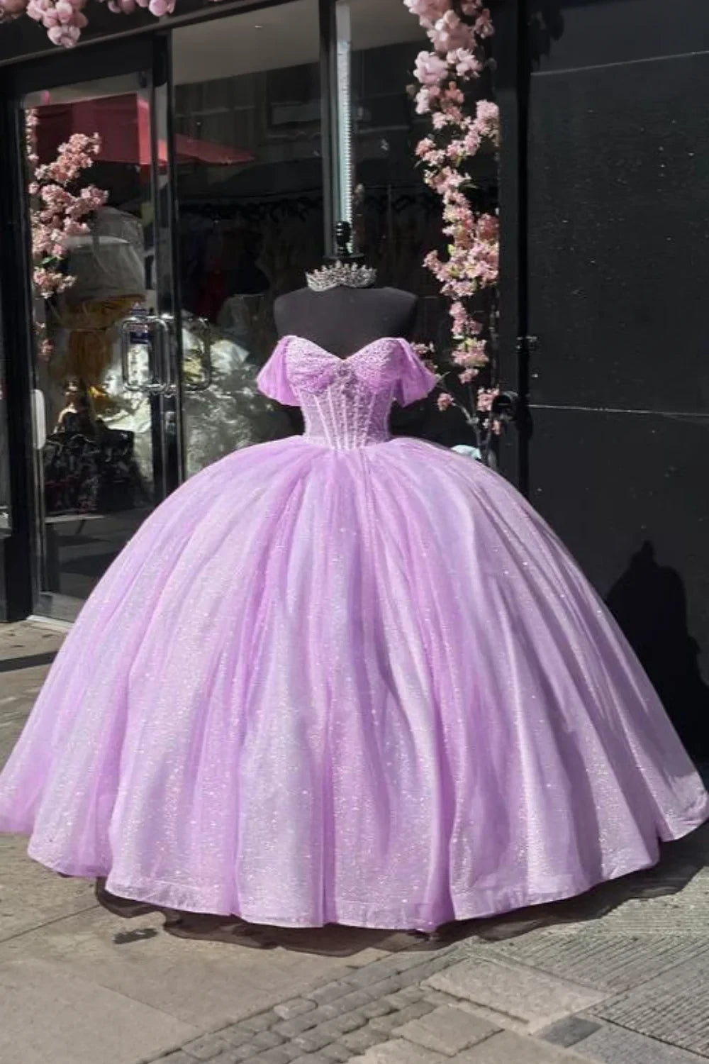 Zara Purple Rhinestone Quinceanera Dresses | Lilac Ball Gown